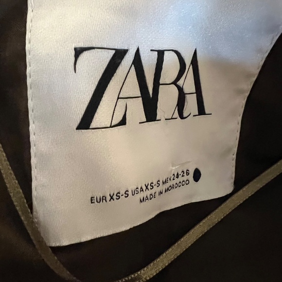 ZARA ZW COLLECTION MANTECO WOOL OVERSIZED COAT, KHAKI/GREEN , XS-S - Picture 3 of 5